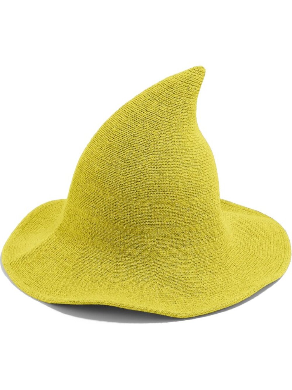 Women's Yellow Halloween Witch Wide Brim Foldable Wool Knitteds Wizard Hats
